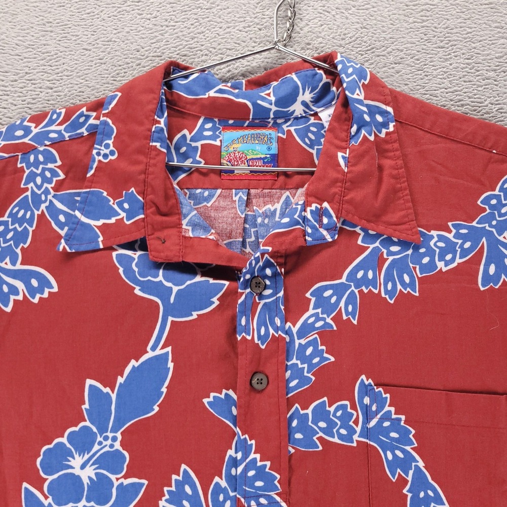 Reyn Spooner Shirt Mens 2XL Red Joe Kealoha's Hawaiian Floral Aloha Button Up